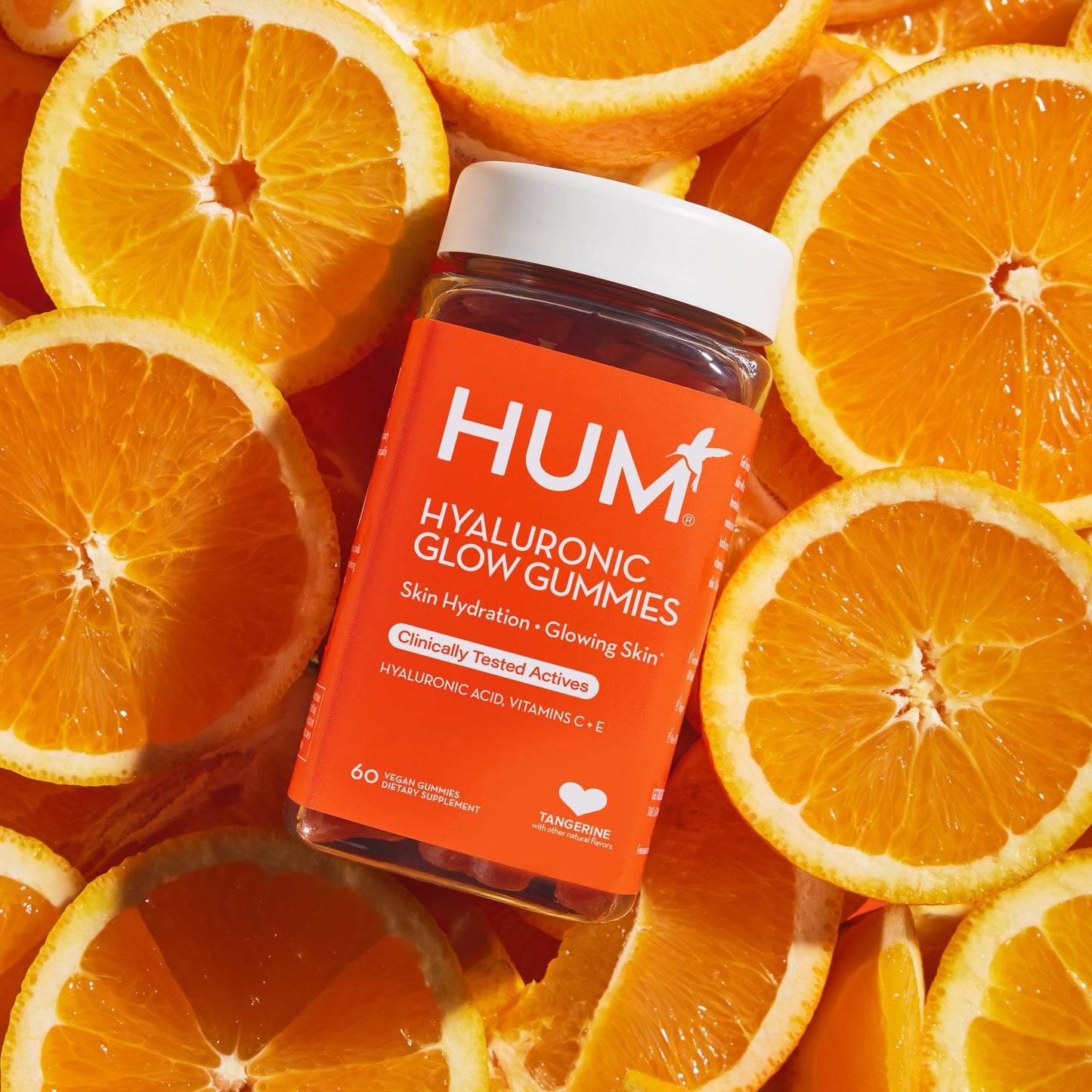 HUM Hyaluronic Glow Gummies โ Low Molecular HA, Amla Vitamin C, Vitamin E