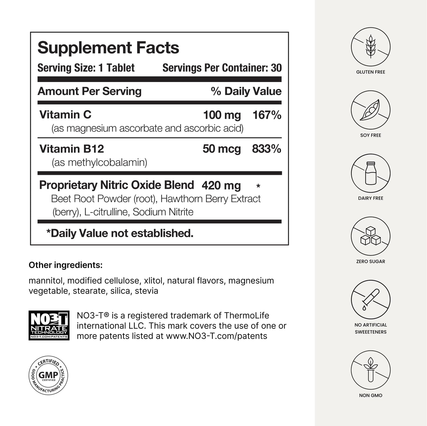 Humann Neo40 Daily β Quick-Dissolve Nitric Oxide Support for Heart & Circulation (30 Fruity Tablets)