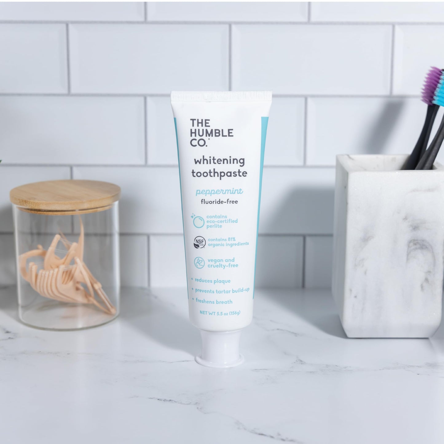 The Humble Co Fluoride-Free Teeth Whitening Toothpaste โ Peppermint (2 Pack)