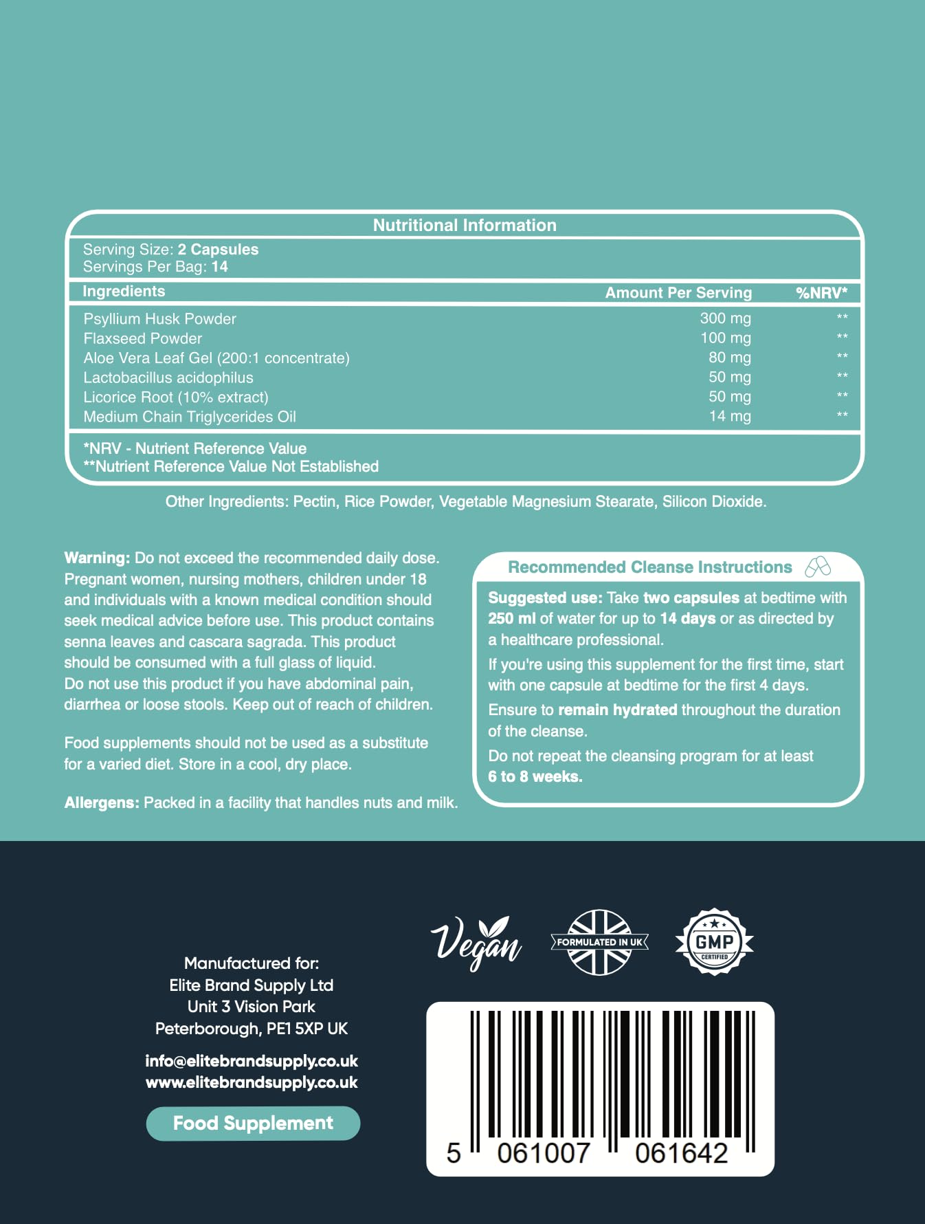 Hybrid Health Colon Cleanse โ 14 Day Detox for Gut Health & Weight Support | 28 Capsules