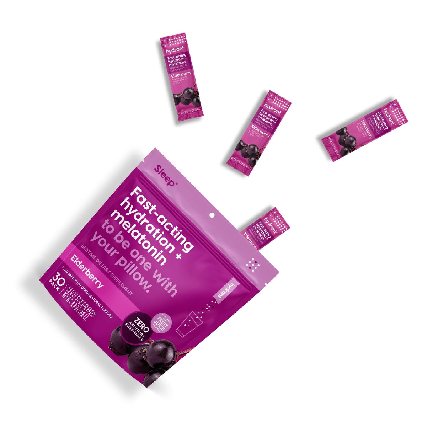 Hydrant Sleep Electrolyte Powder โ Elderberry, 30 Sleep Packets