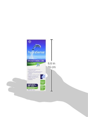 Hydrasense Eucalyptus 100ml โ Natural Seawater Nasal Spray for Congestion Relief