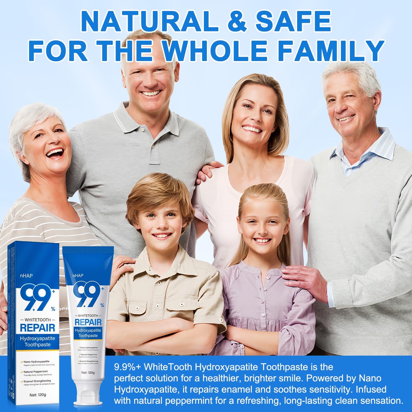 9.9% Hydroxyapatite Toothpaste โ Enamel Protection, Whitening & Sensitivity Relief