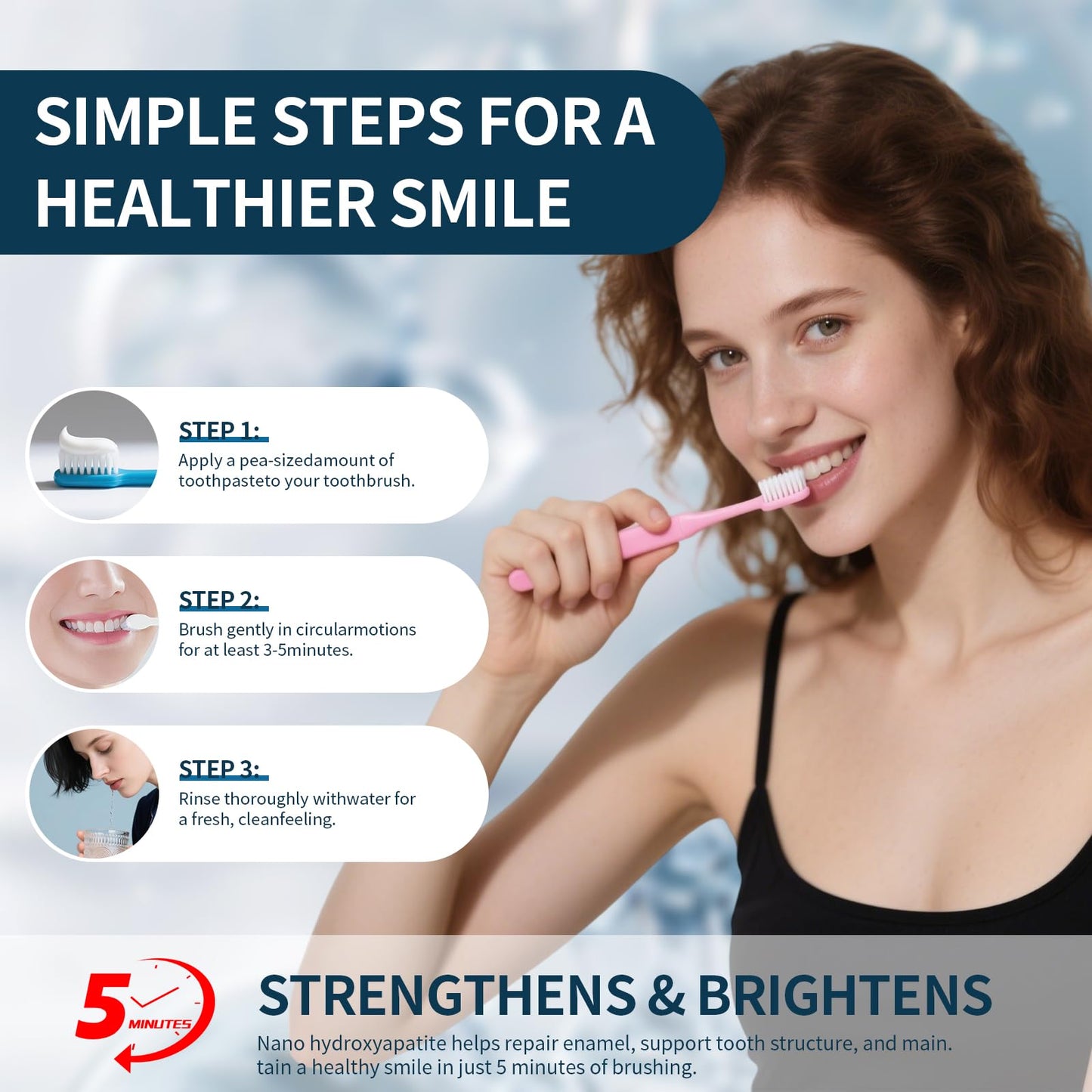 2 PCS Hydroxyapatite Toothpaste โ 7.5% Enamel Protection, Gentle Mint, Daily Use