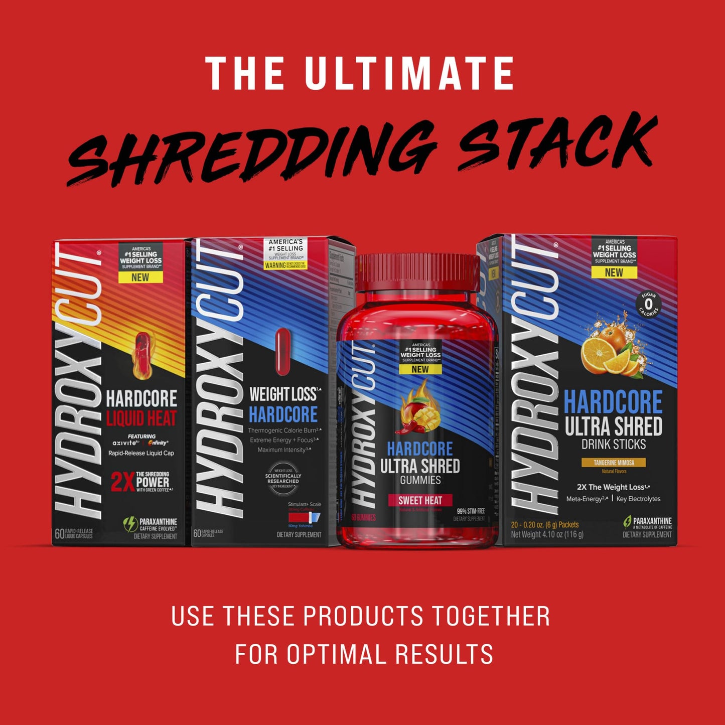 Hydroxycut Hardcore Ultra Shred Gummies โ Sweet Heat, 99% Stimulant Free