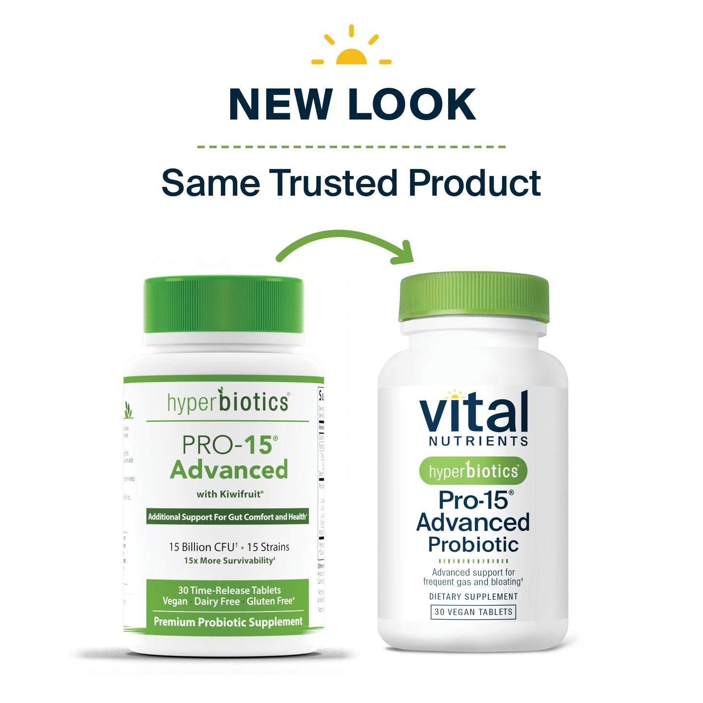 Hyperbiotics Vital Nutrients Pro-15 Probiotics โ 15 Strains + Kiwifruit | 30 Vegan Tablets