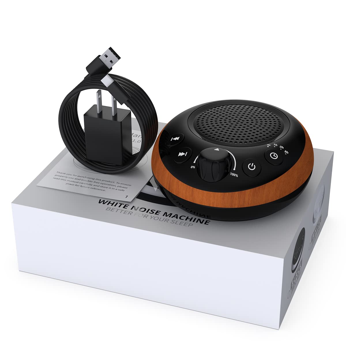 iDealSleep Sound Brown Noise Machine β 30 Soothing Sounds, 36-Level Volume, Auto-Off Timer, Memory