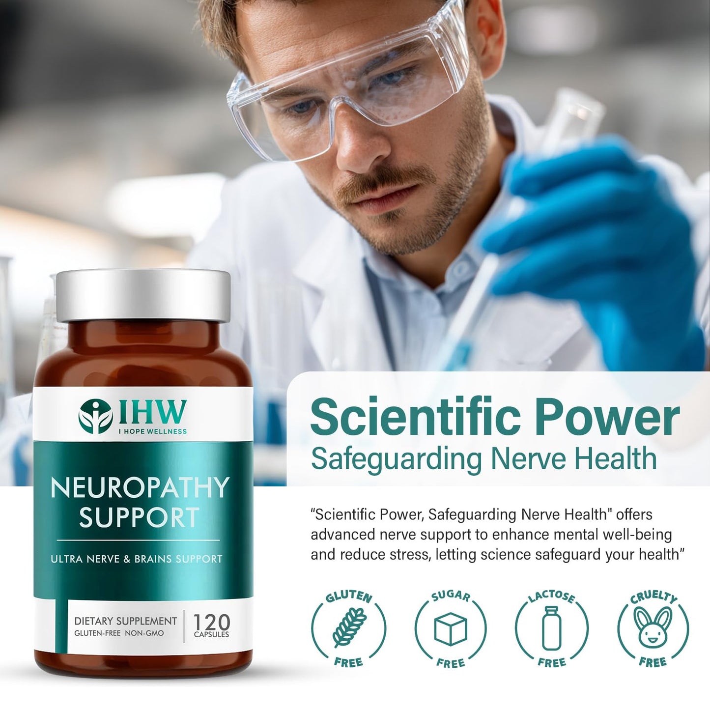 IHW Nerve Savior for Neuropathy โ 120 Capsules | 600 mg Alpha Lipoic Acid & B Vitamins