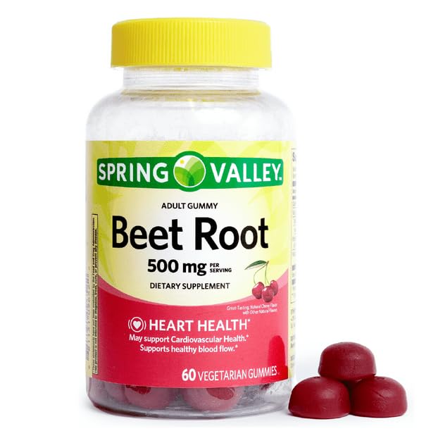 IKJ Beetroot Gummies Cherry 500 mg, 60 Count โ Heart Health Support