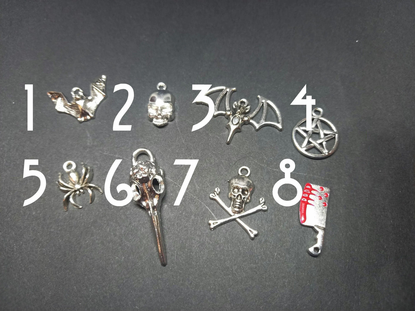 Goth Gothic Alternative Siouxsie Sioux & Robert Smith ,American Gothic inspired Deluxe ornate brooch/pin with choice of charm