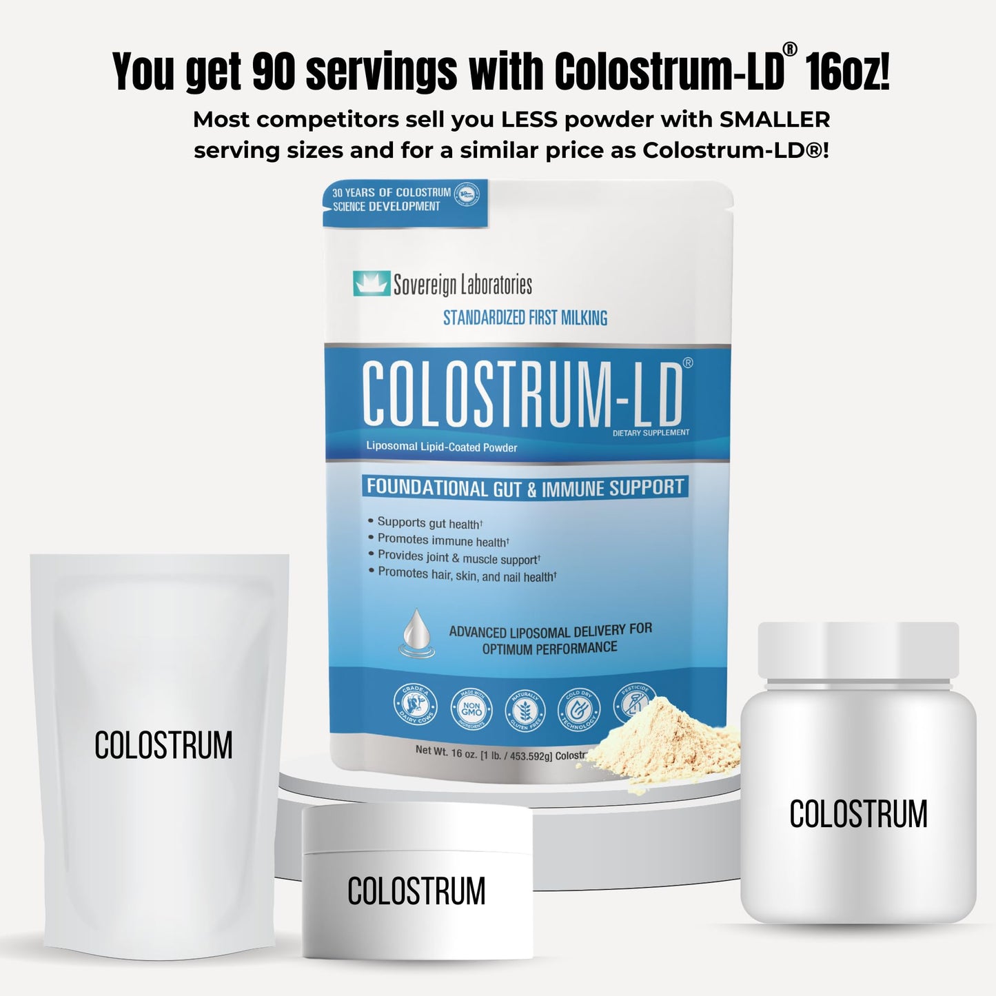 Sovereign Laboratories Colostrum-LD Liposomal Delivery Powder โ 90 Servings