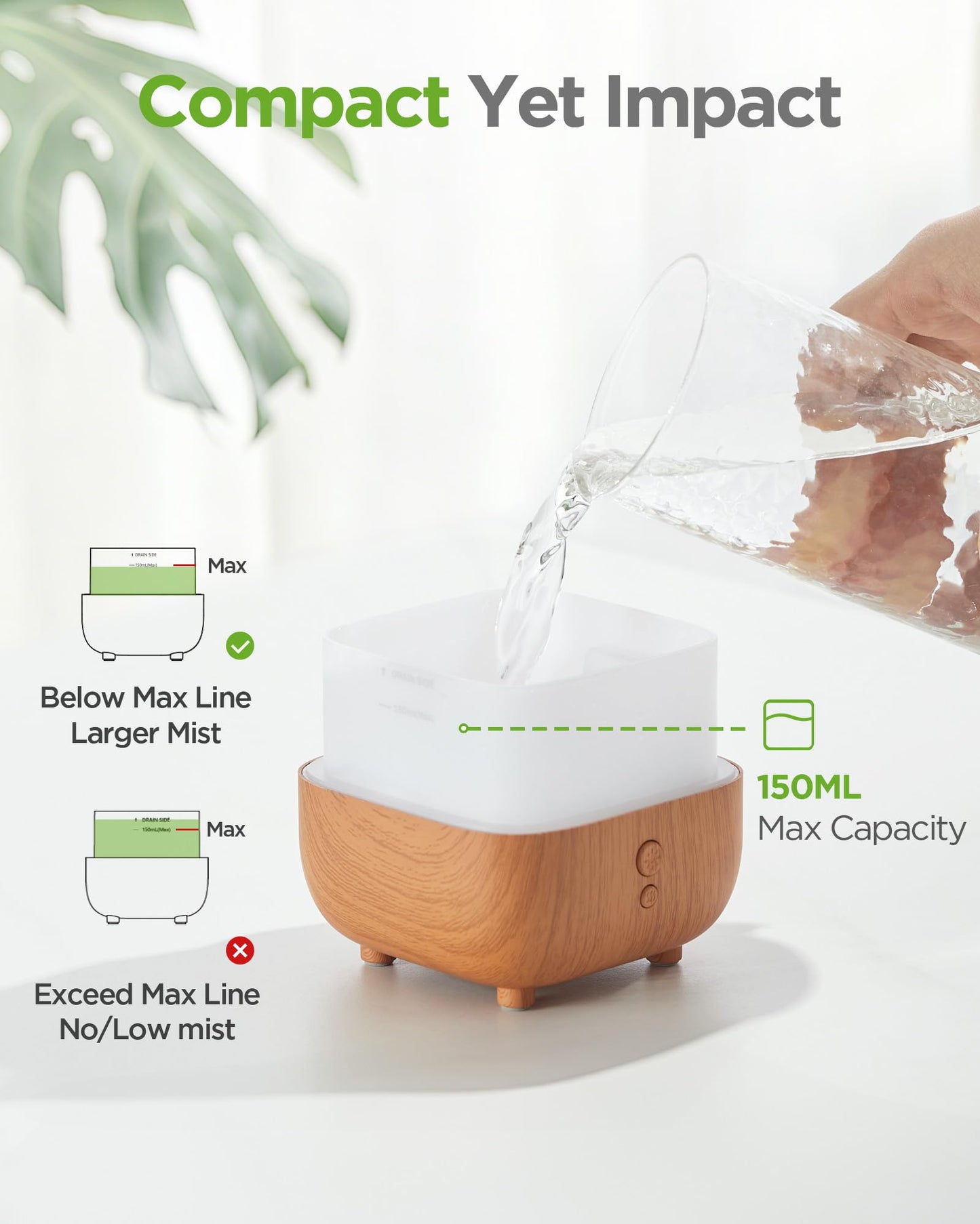 InnoGear 150ml Essential Oil Diffuser β 5-in-1 Aromatherapy Diffuser with 8 LED Colors for Home, Office & Desk