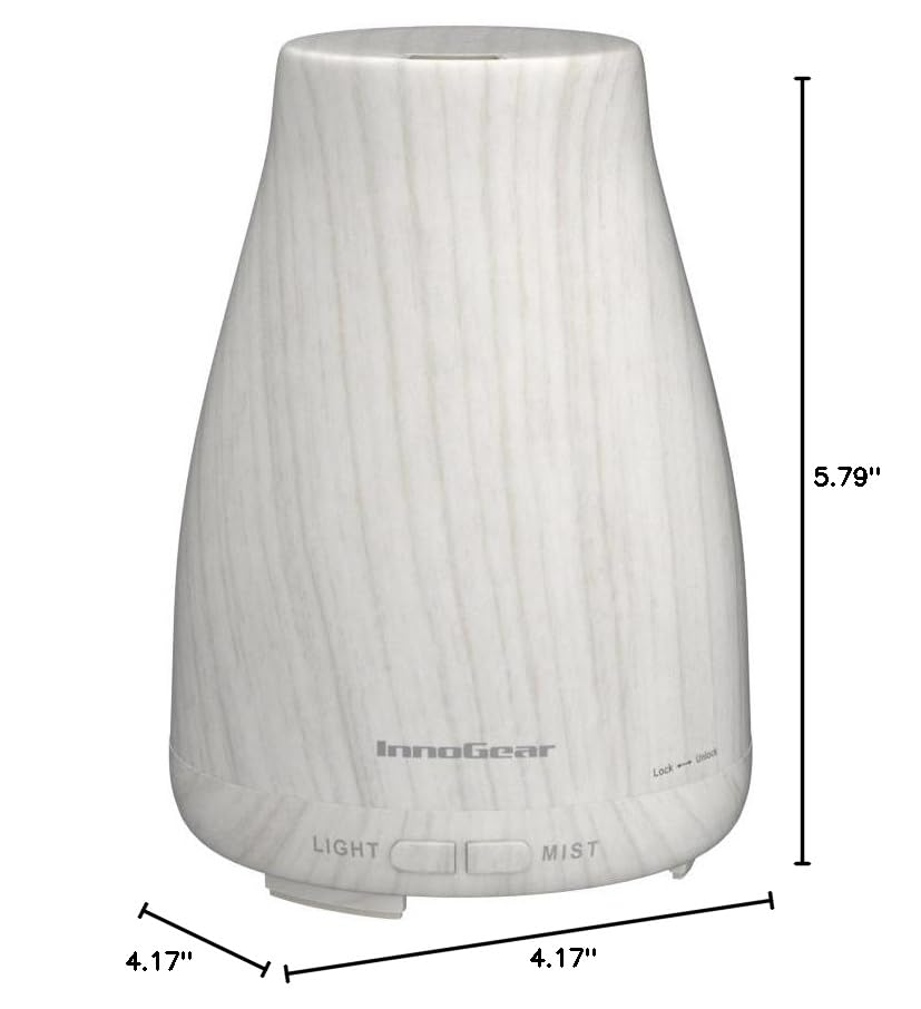 InnoGear Essential Oil Diffuser with Oils โ 6-Oil Gift Set (100ml, Grey Wood Grain)