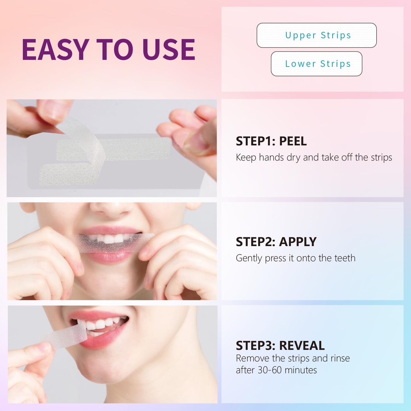 Coconut Whitening Strips โ Enamel Safe, Non-Slip (18 Treatments)