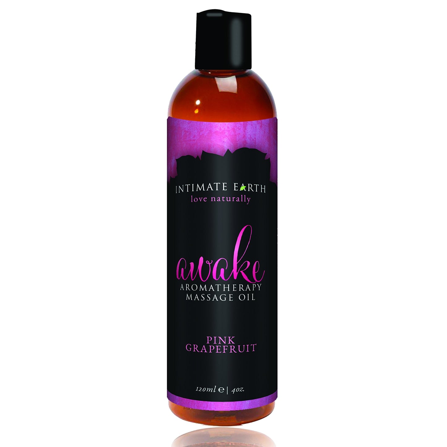 Intimate Earth Awake Massage Oil โ 4 oz | Pink Grapefruit Aromatherapy