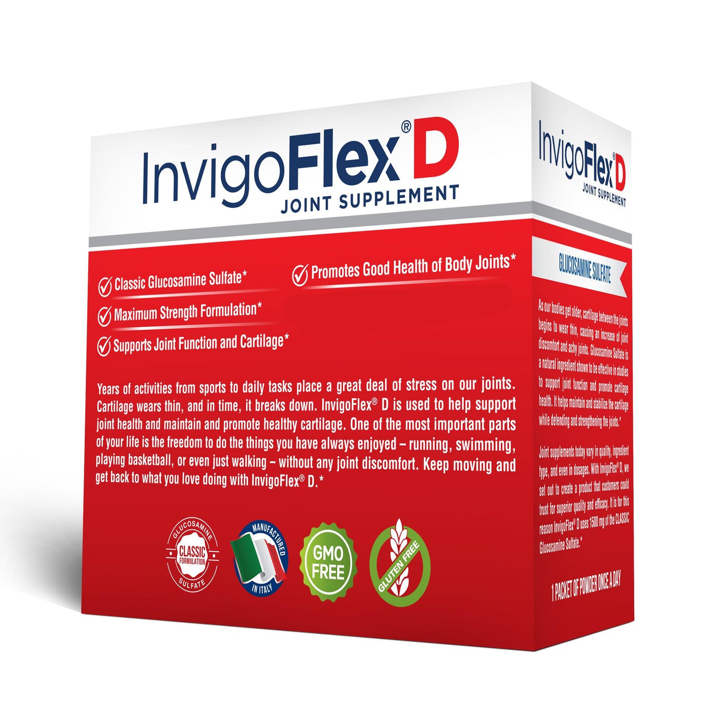 INVIGOFLEX® D - 1500mg Glucosamine Sulfate Powder (Classic) | Premium Joint Support – 30 Packets