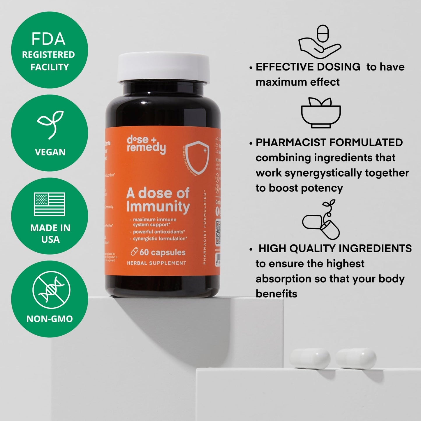 A Dose of Immunity: Quercetin, Vitamin C & Zinc โ 7 in 1 Immune Defense (60 Count)