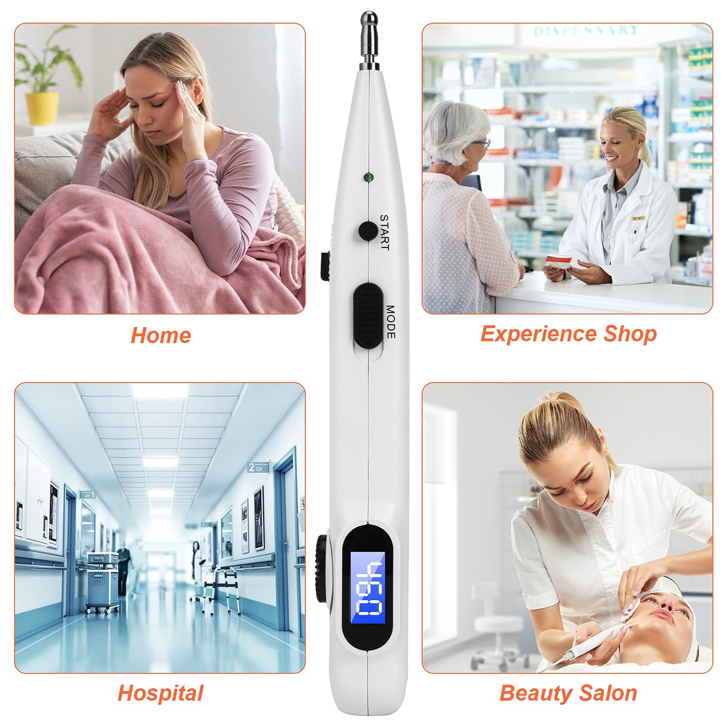 iVOLCONN Electronic Acupuncture Pen โ Pain Relief, Meridian Energy, 20 Levels, 3 Modes, Rechargeable