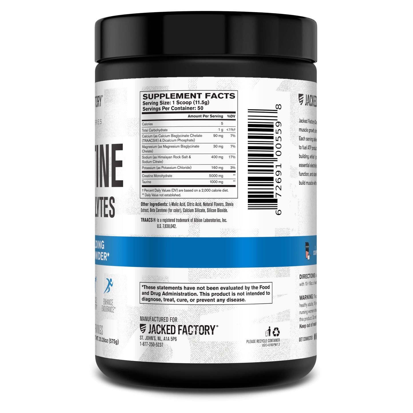 Jacked Factory Creatine + Electrolytes โ 50 Servings, Blue Raspberry