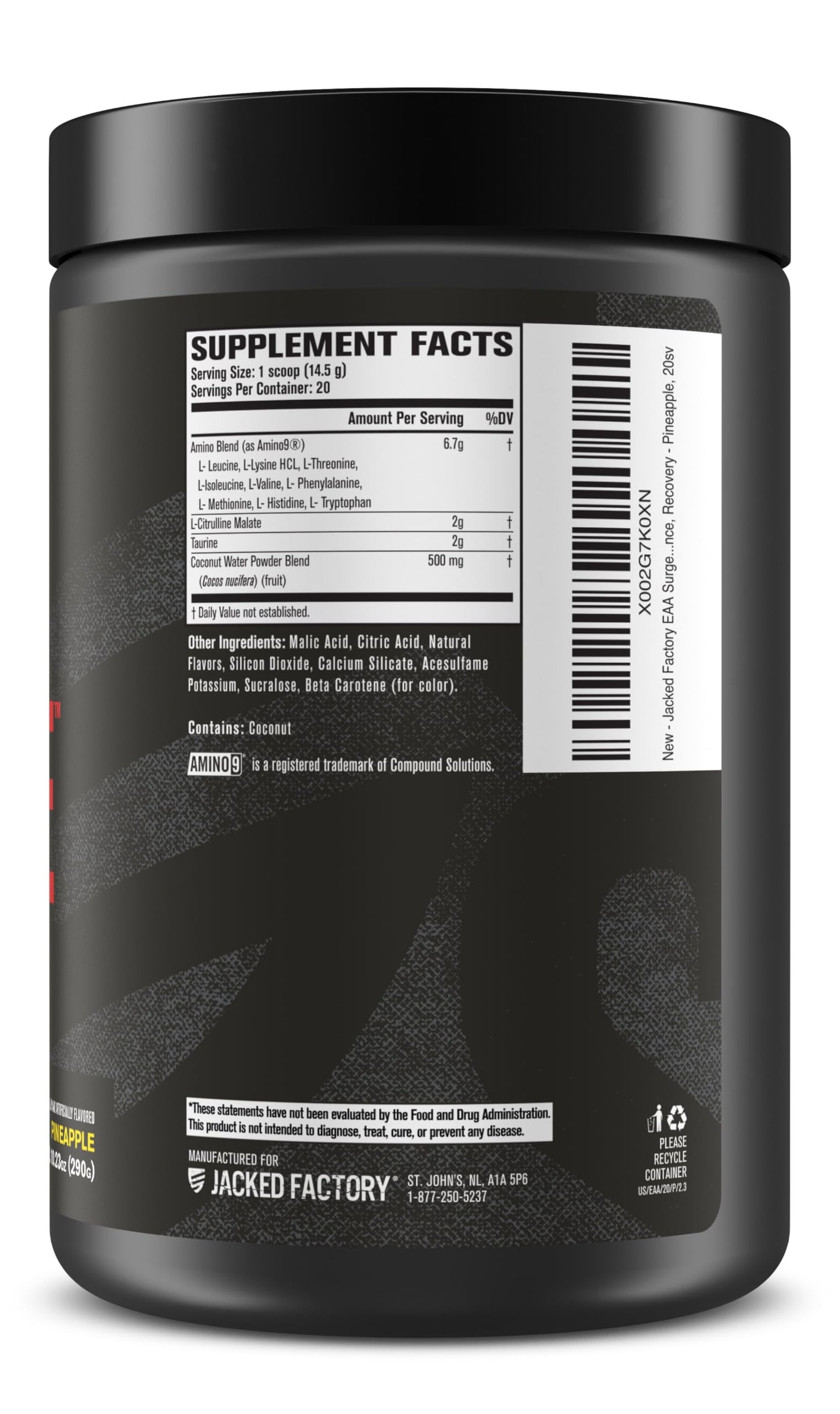 Jacked Factory EAA Surge โ Essential Amino Acids Powder (EAAs & BCAAs) โ Pineapple