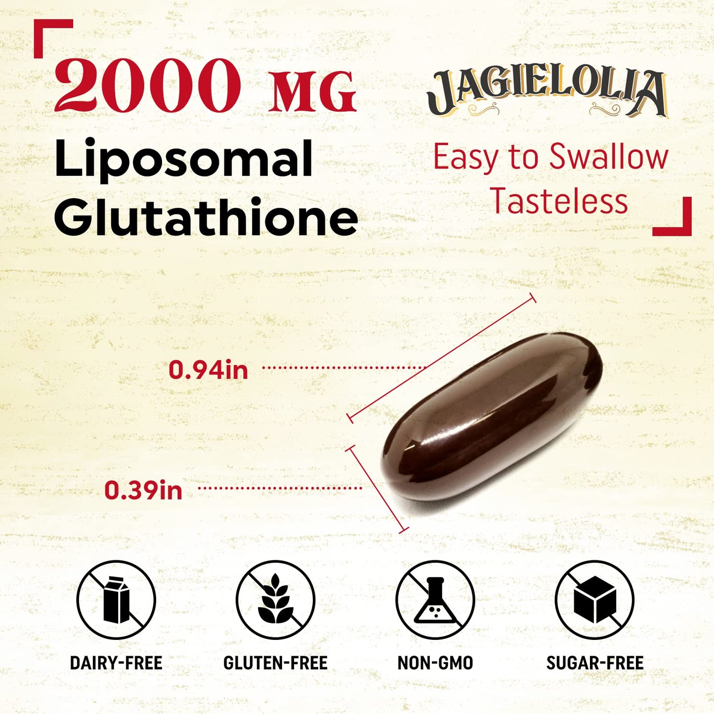 Jagielolia Liposomal Glutathione 2000 mg โ L-Serine, L-Glycine & Sulforaphane | 360 Softgels