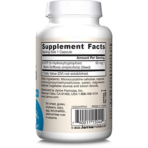 Jarrow Formulas 5-HTP 100 mg โ 90 Veggie Capsules | 90 Day Supply