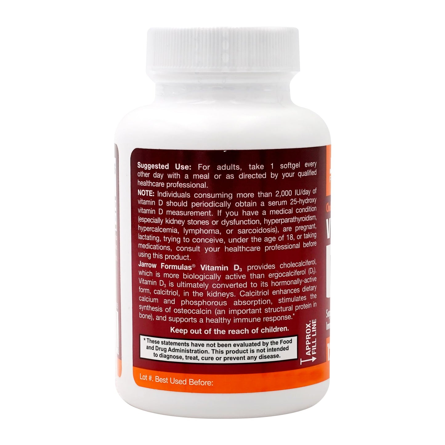Jarrow Formulas Vitamin D3 5000 IU โ 100 Softgels, Pack of 2 | Immune & Bone Support