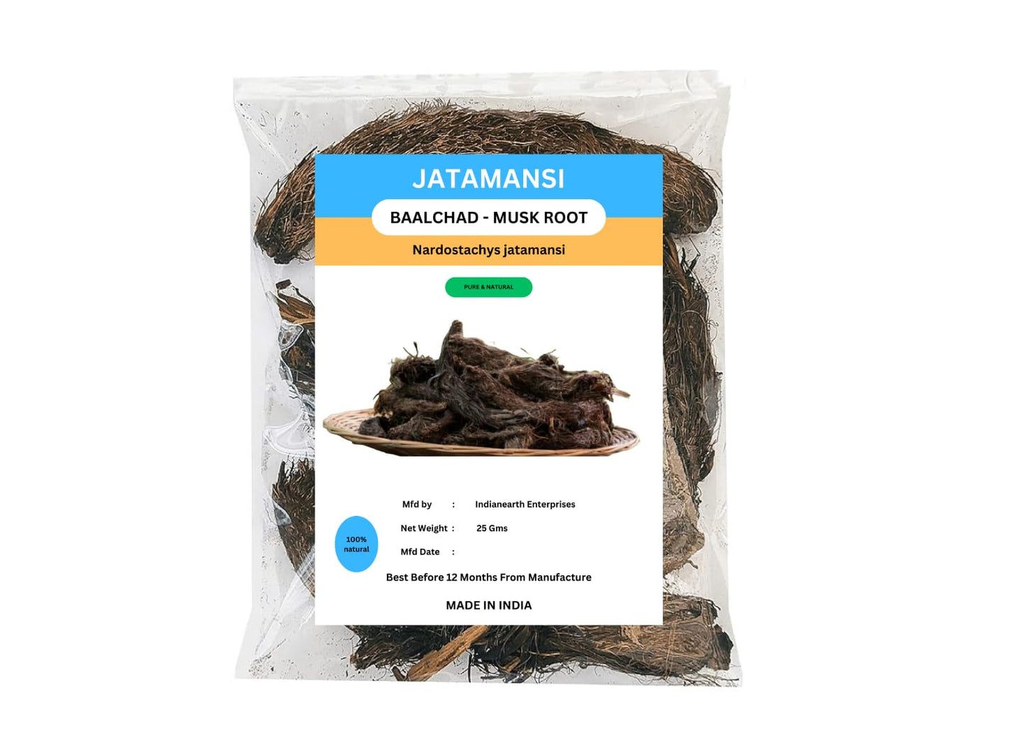 2 Packs Jatamansi Root โ Balchad Musk Root, Spikenard (Nardostachys Jatamansi) 25 GMS