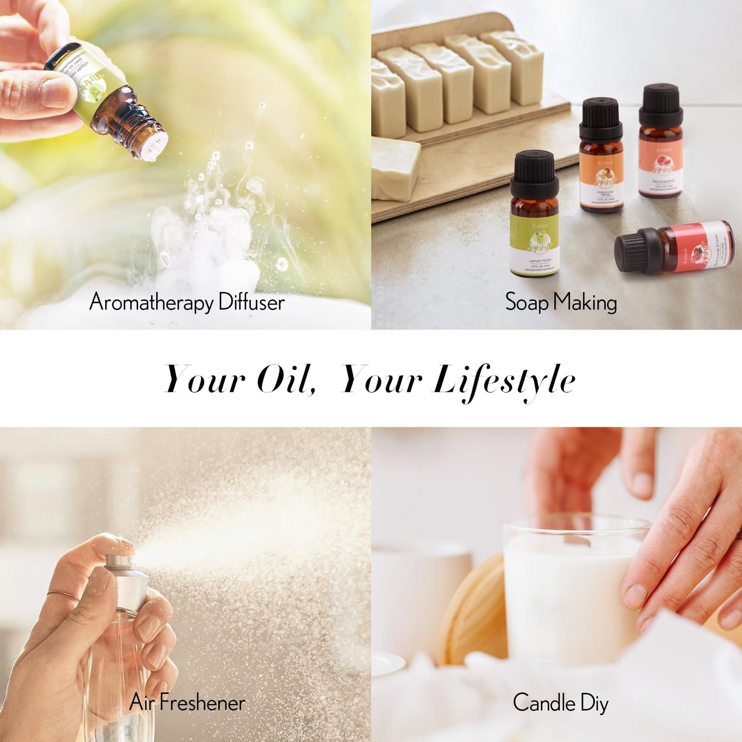 JCLOUD Summer Fragrance Oils Set โ 6x10mL Diffuser Oils Gift Set