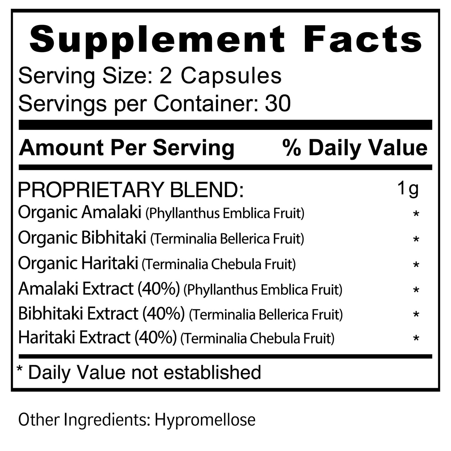 Jiva Botanicals Triphala Supplement โ Digestive Health & Immune Support | 60 Capsules