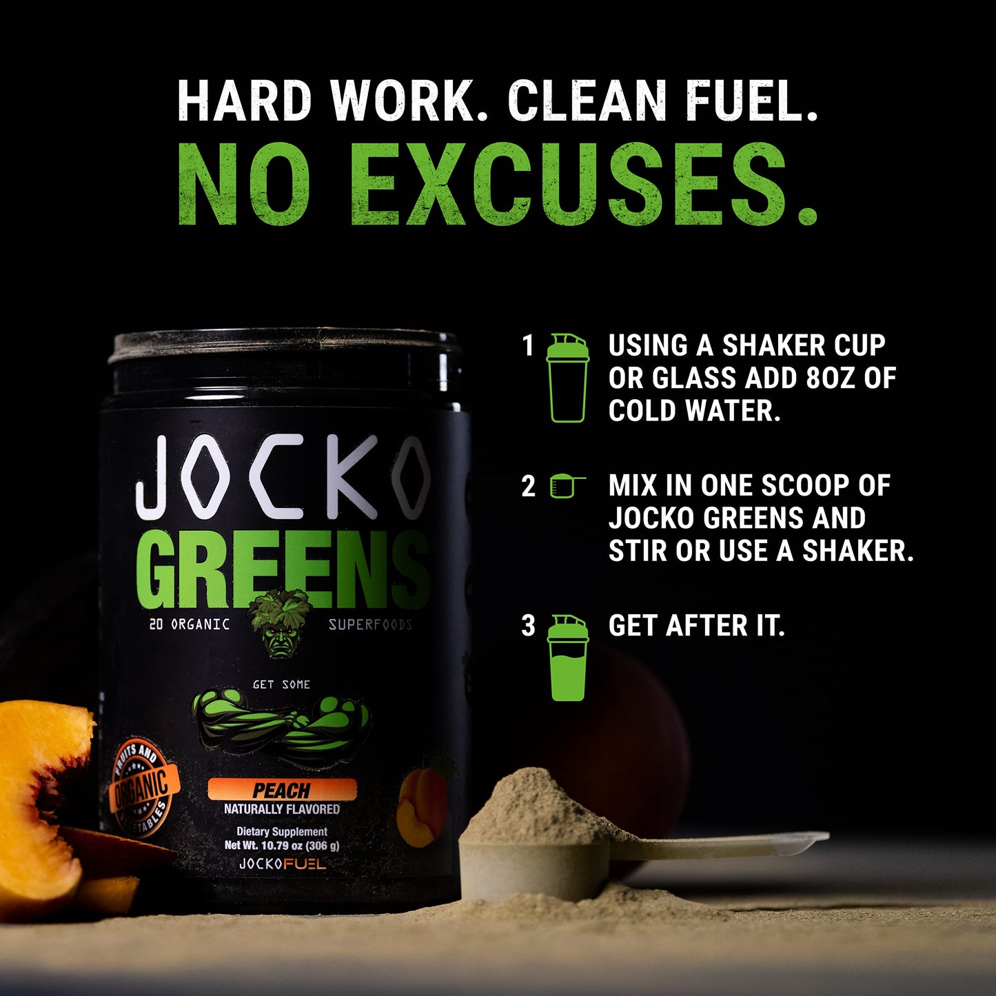 Jocko Fuel Daily Greens Powder โ Organic Greens Superfood for Digestion and Immune Support | 30 Servings