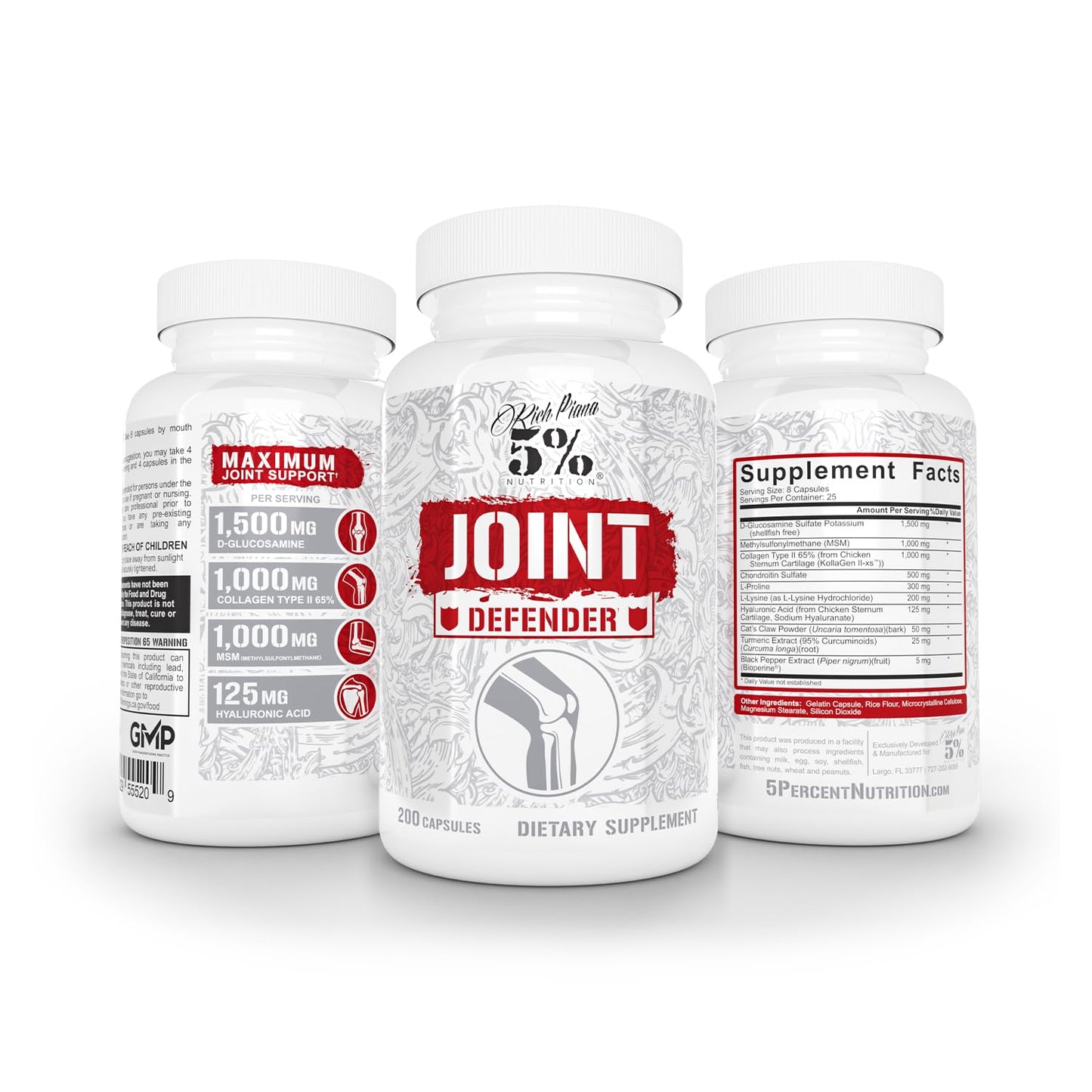 5% Nutrition Joint Defender: Maximum Joint Support Supplement | Collagen, Glucosamine, Chondroitin