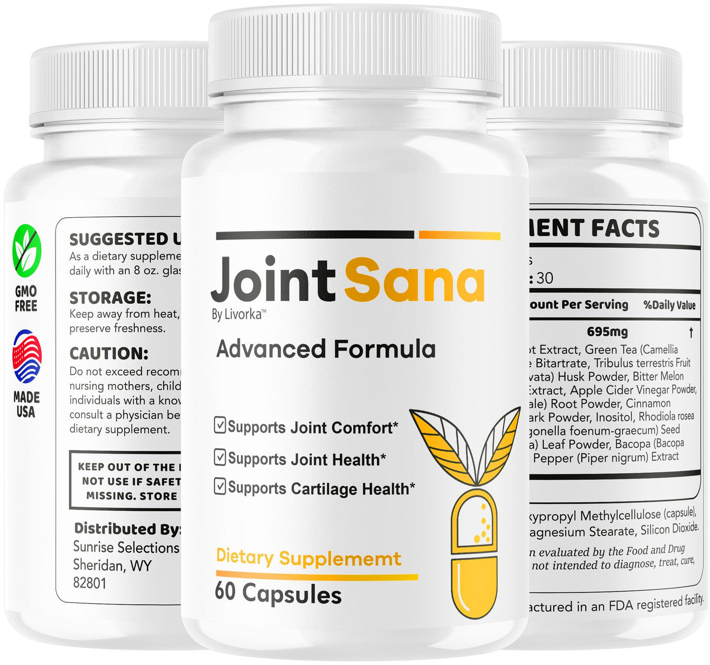 (5 Pack) Joint Sana Capsules โ Official JointSana Supplement, 300 Capsules