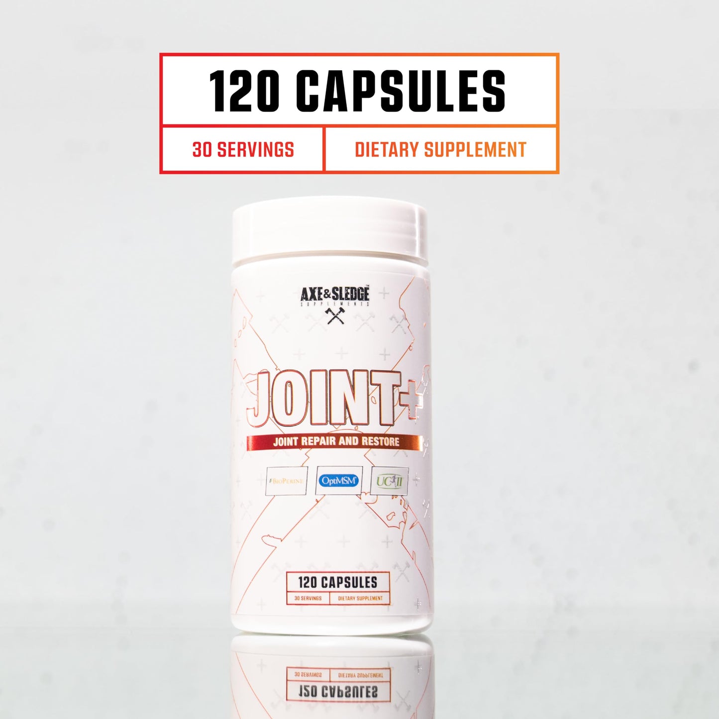 Axe & Sledge Joint+ โ Joint Health Supplement with UC-II, Glucosamine, MSM