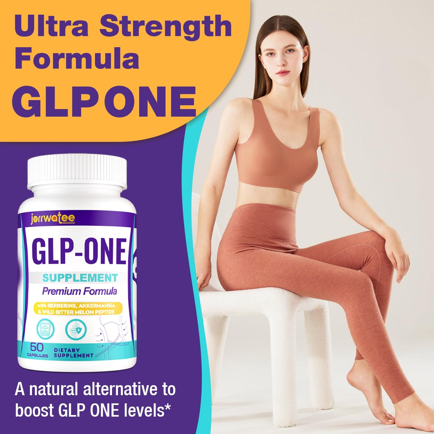 Jorrwatee GLP ONE Probiotic โ 14-in-1 for Digestion, Energy & Gut Health, 60 Counts