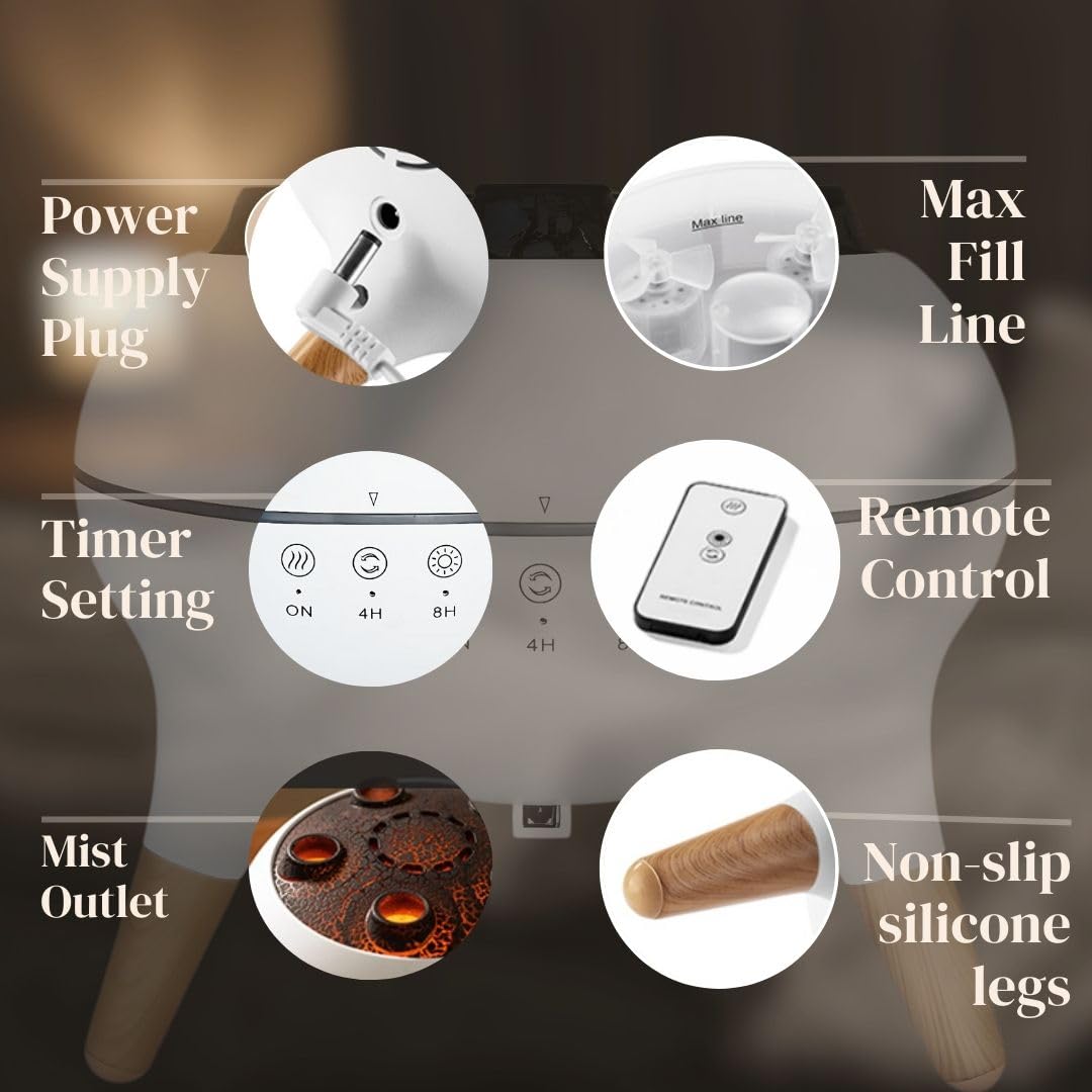 Essential Oil Diffuser by JOYFULNEST CO. β Dancing Jellyfish, 7 LED Lights, Remote & Auto-Off