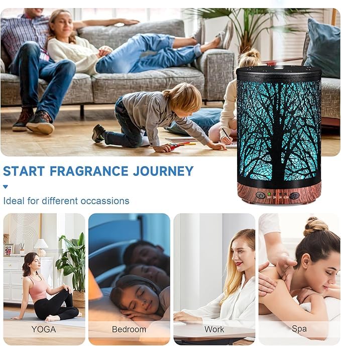 JOYOLO Essential Oils Diffuser Set โ 7-Color Lights, Auto Shut-Off, 6 Oils Gift Pack