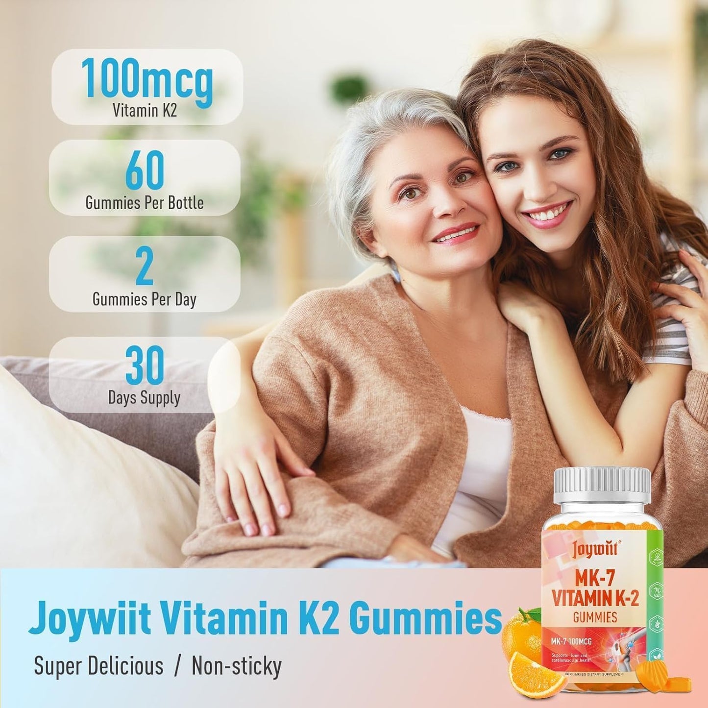 Joywiit Vitamin K2 MK-7 Gummies 100mcg โ Extra Strength, Vegan