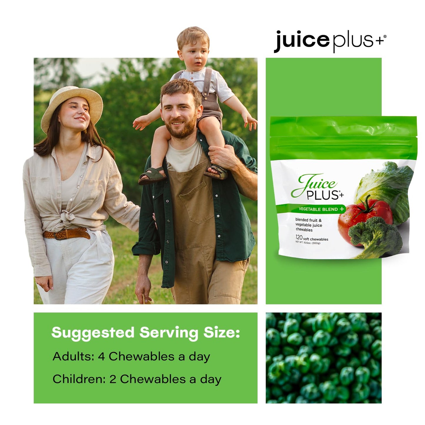 Juice Plus+ Vegetable Blend Soft Chews โ Vegan Gummies with 11 Vegetables | 1-Month Supply
