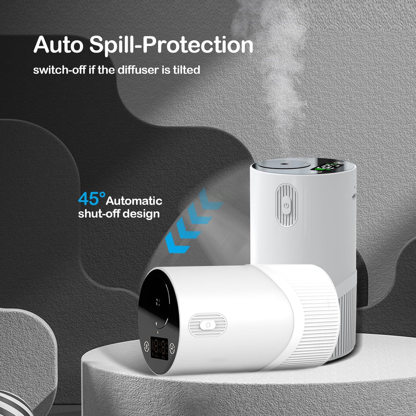 JUJSEN Waterless Diffuser β Battery-Powered Nebulizing Essential Oil Diffuser for Home & Car | 4 Mist Levels, 6H Timers, Auto-Off