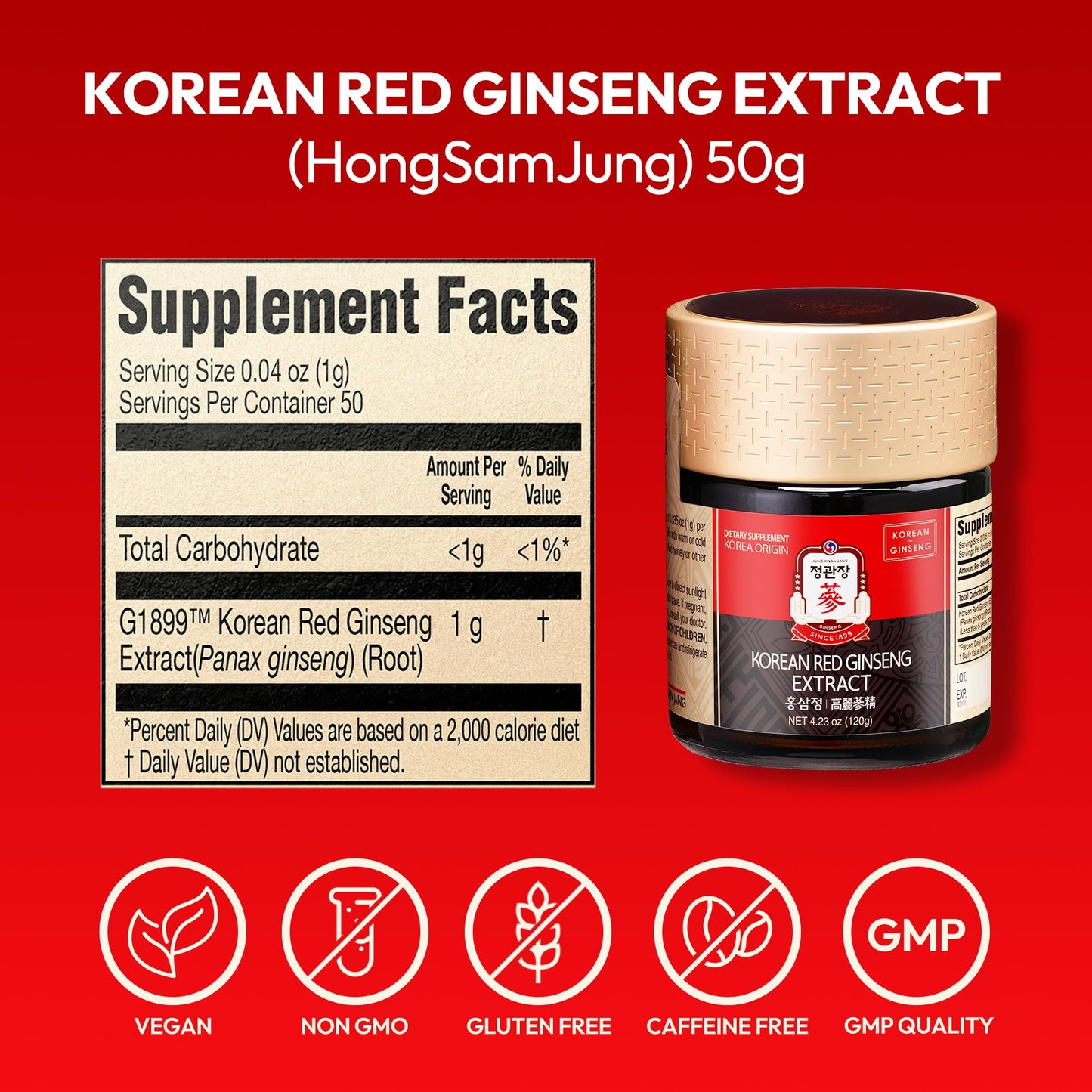 JUNG KWAN JANG US Korean Red Ginseng Extract Paste โ Energy & Immune Support (120g)