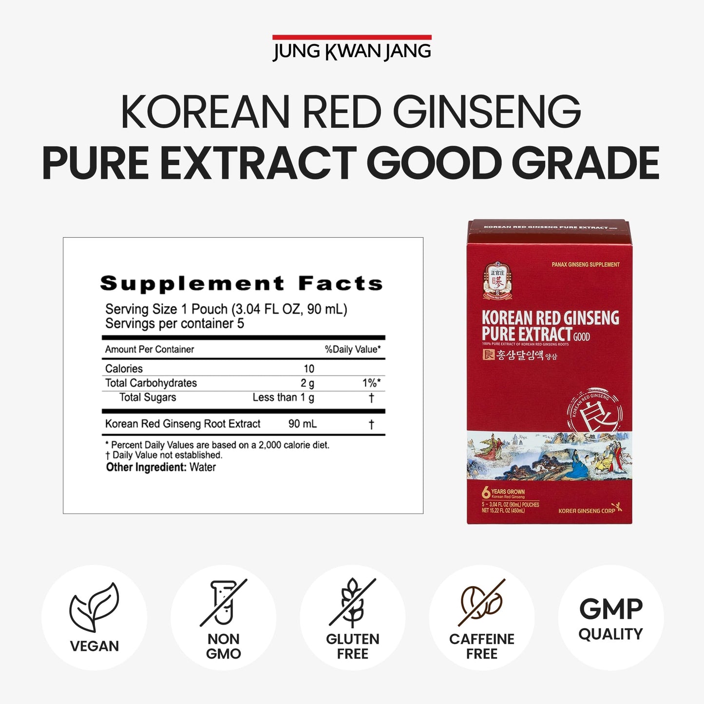 JungKwanJang Korean Red Ginseng Pure Extract โ Premium Grade, 30 Count