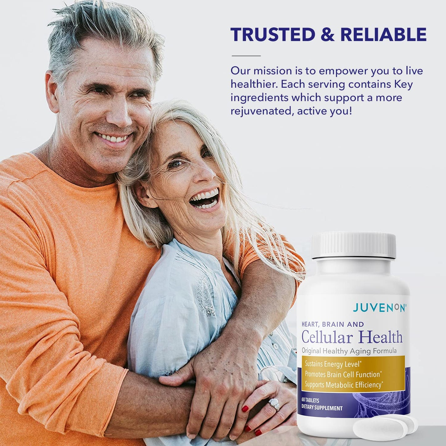 Juvenon Cellular Health โ Brain & Heart Supplement with Acetyl L-Carnitine & Biotin (60 Tablets)