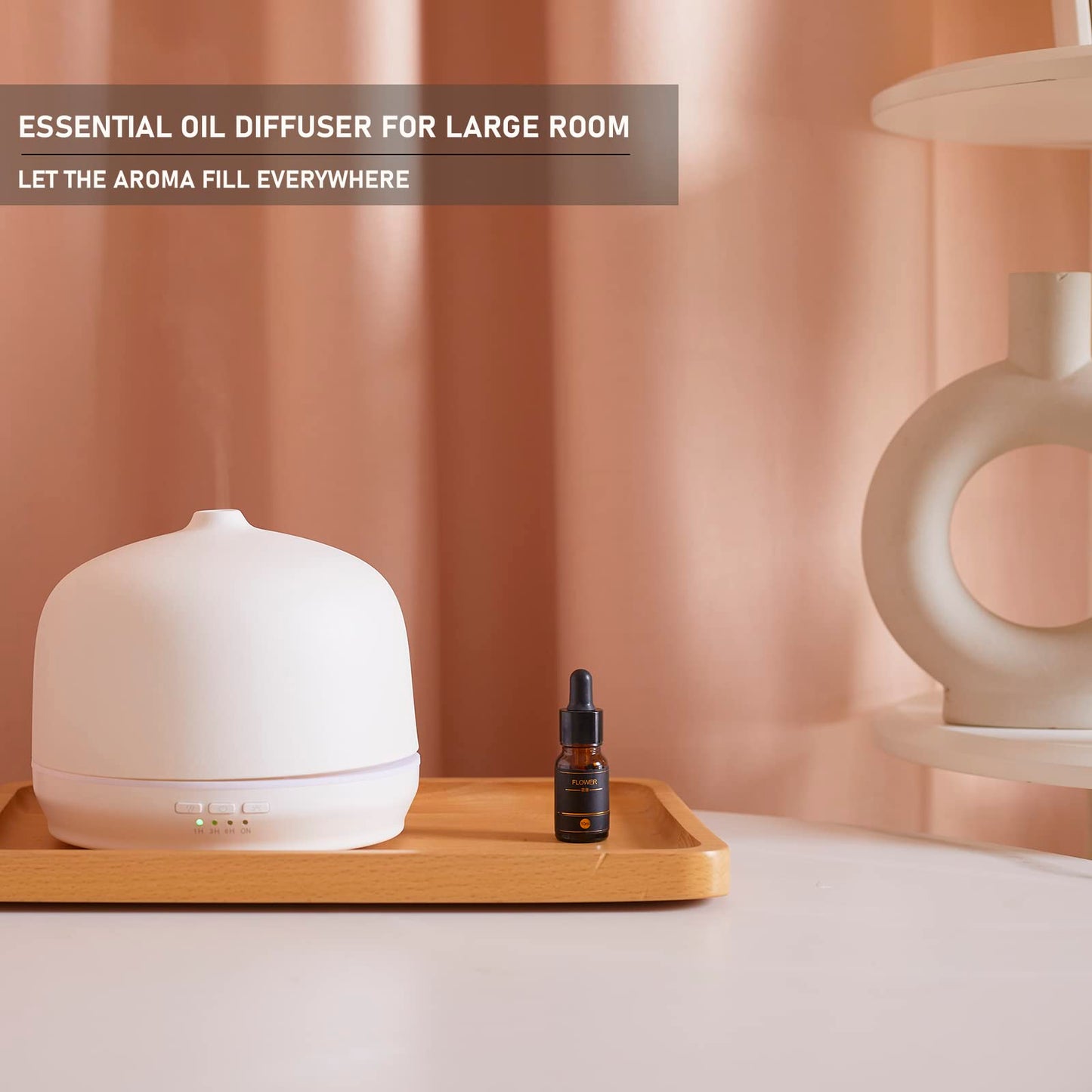 Kakoda Ceramic 500ml Essential Oil Diffuser โ White | Large Room Ultrasonic Diffuser