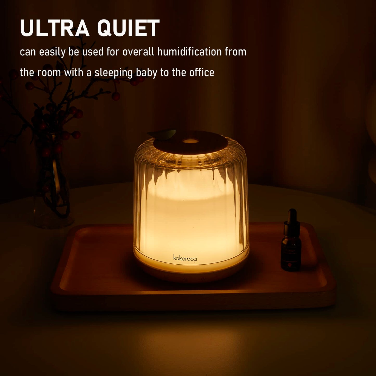 Kakoda Glass Dome Diffuser โ 230ml Ultrasonic with Wood Base & Bluetooth Speaker