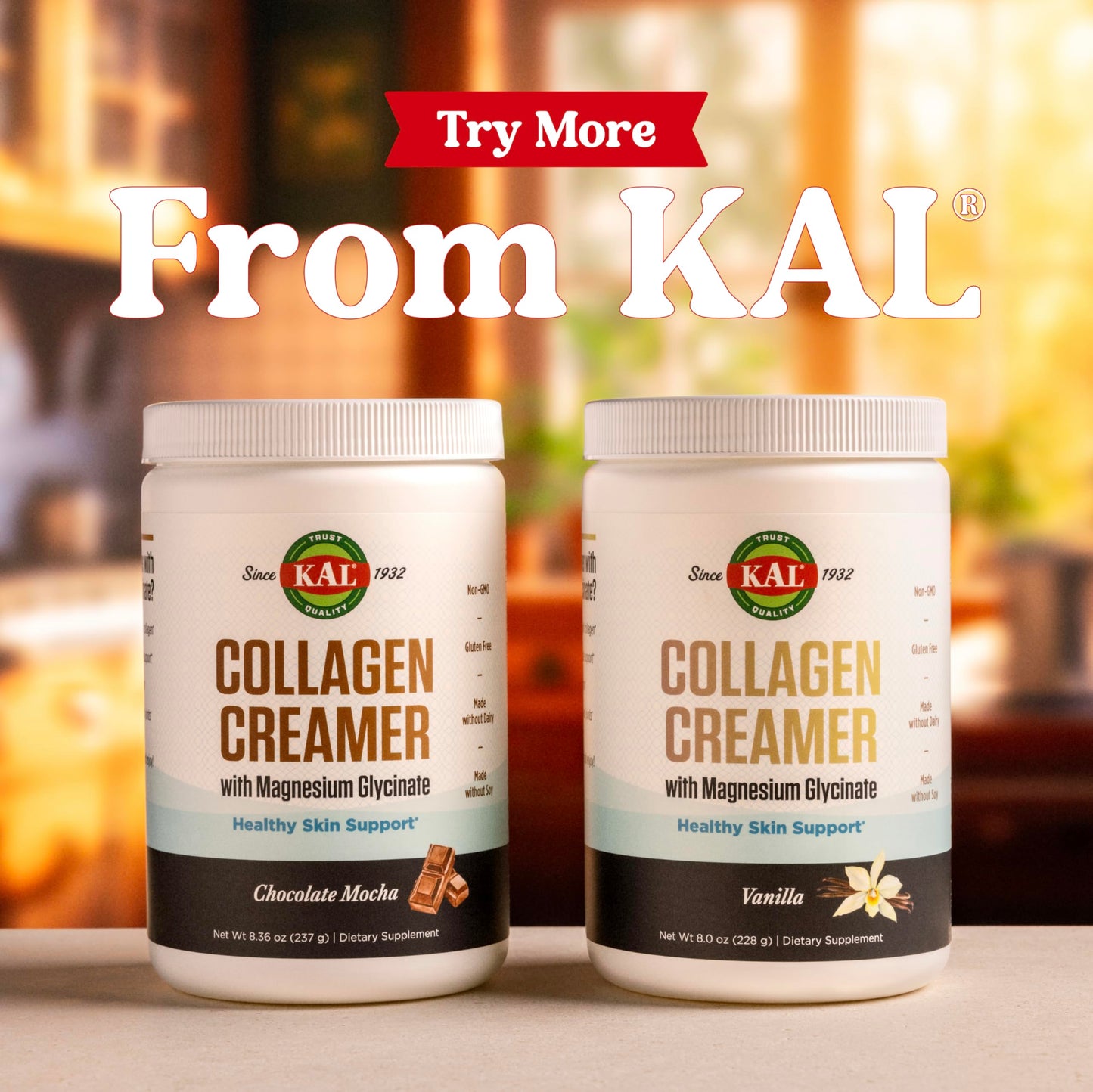 KAL Collagen Creamer Vanilla โ Keto Dairy-Free Coffee Creamer with Collagen & Magnesium (8 oz, 12 Servings)