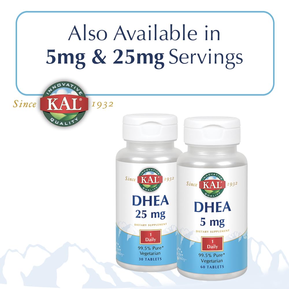 KAL DHEA-5 Tablets 5mg โ 60 Count | DHEA Supplement
