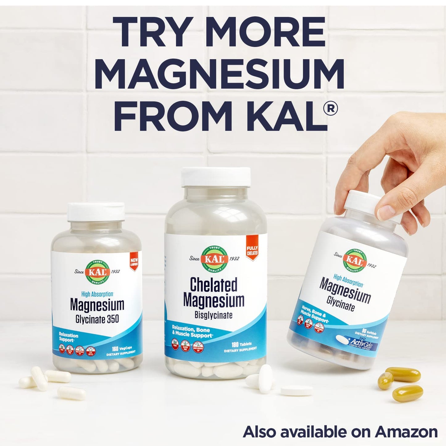 KAL Magnesium Citrate 400mg โ Fast-Acting ActivTabs, Vegan & Gluten Free