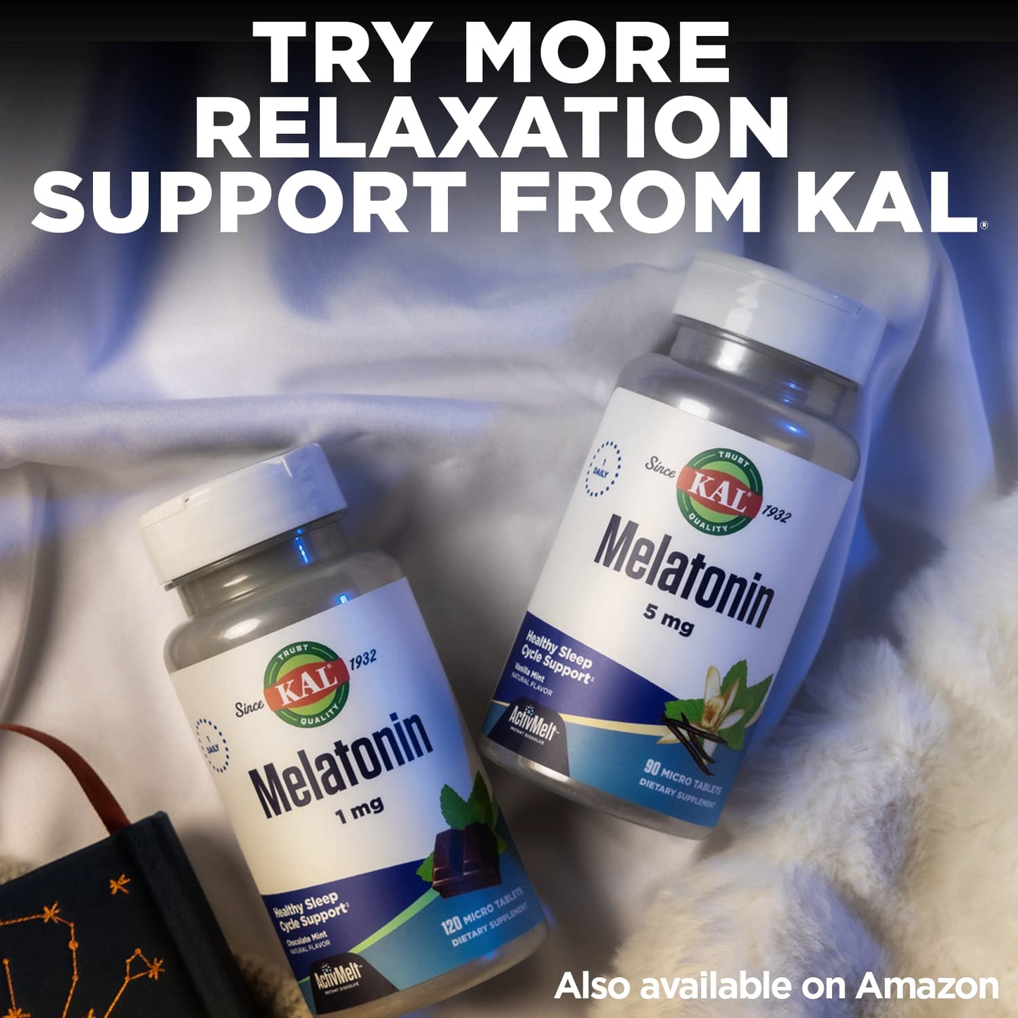 KAL Melatonin 5mg Sleep Aid Lozenges โ Sleep Support with Vitamin B6, 60 Vegetarian Lozenges