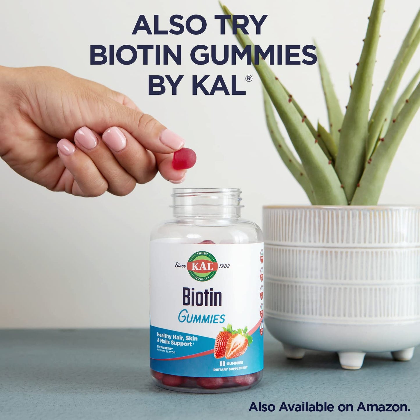 KAL Ultra Biotin 10000mcg DropIns โ Liquid Biotin for Hair & Nails, 2oz